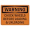 Signmission OSHA Sign, Chock Wheels Before Loading & Unload, 10in X 7in Rigid Plastic, 7" W, 10" L, Landscape OS-WS-P-710-L-19649 - alternate 1